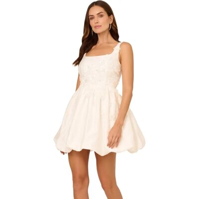 Adrianna Papell White Beaded Taffeta Cocktail Dress - Dress Adrianna Papell White Beaded Taffeta Cocktail Dress - Dress