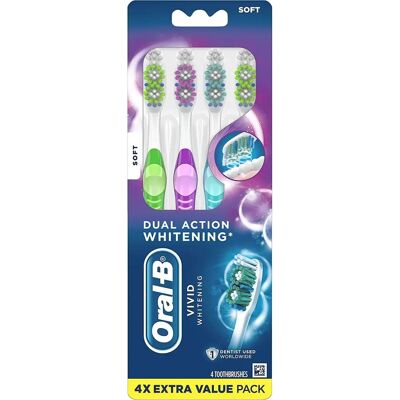 The Helper Bees B06XK2M3H3 Toothbrush Set - Dual-Action Whitening Soft, Blue, Green, Purple The Helper Bees B06XK2M3H3 Toothbrush Set - Dual-Action Whitening Soft, Blue, Green, Purple