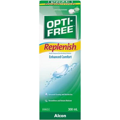 Alcon Replenish 300ml Contact Lens Solution - Multi-Purpose Disinfecting Solution Alcon Replenish 300ml Contact Lens Solution - Multi-Purpose Disinfecting Solution