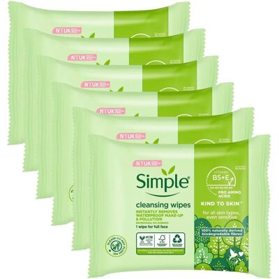 Simple - Kind to Skin - Lingettes faciales - Glycérine - Publicité Simple - Kind to Skin - Lingettes faciales - Glycérine - Publicité