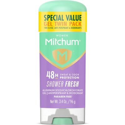 Déodorant Antitranspirant Mitchum pour Femmes - Fraîcheur de Douche - 48h de Protection - Pack de 2 - Publicité Déodorant Antitranspirant Mitchum pour Femmes - Fraîcheur de Douche - 48h de Protection - Pack de 2 - Publicité