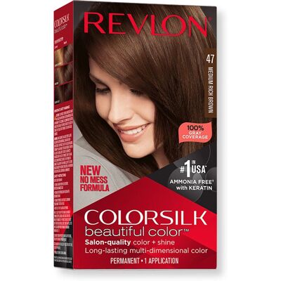 Revlon ColorSilk Medium Rich Brown Hair Dye - Permanent, 59.1 ml Revlon ColorSilk Medium Rich Brown Hair Dye - Permanent, 59.1 ml