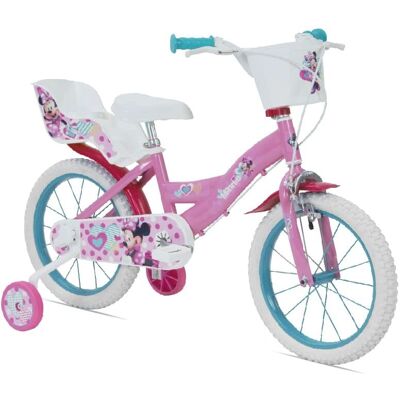 Bicicletta per bambini rosa da 16 pollici Huffy con cestino e portapupazzi Bicicletta per bambini rosa da 16 pollici Huffy con cestino e portapupazzi