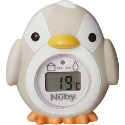 Termometro digitale per bagno per bambini a forma di pinguino Nuby - Schermo facile da leggere - Senza BPA - Grigio - Adatto da 0 mesi Termometro digitale per bagno per bambini a forma di pinguino Nuby - Schermo facile da leggere - Senza BPA - Grigio - Adatto da 0 mesi