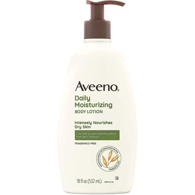 Lotion Hydratante Quotidienne Aveeno - Sans Parfum - Peau Sèche - Publicité Lotion Hydratante Quotidienne Aveeno - Sans Parfum - Peau Sèche - Publicité