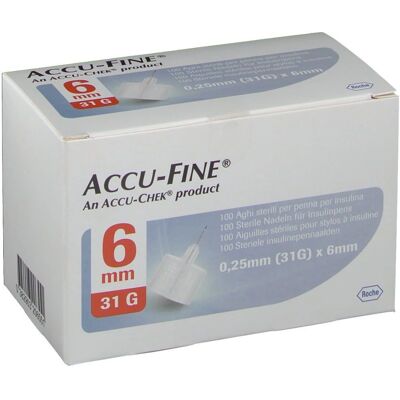 Roche Diabetes Care Italy Spa Aiguilles Fine pour Stylos à Insuline - 6mm, 31G, 100 pcs Roche Diabetes Care Italy Spa Aiguilles Fine pour Stylos à Insuline - 6mm, 31G, 100 pcs
