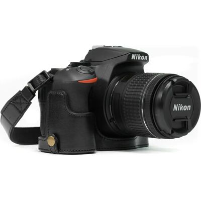 Funda de meia câmera de couro MegaGear MG1170 para Nikon D5600/D5500 Funda de meia câmera de couro MegaGear MG1170 para Nikon D5600/D5500