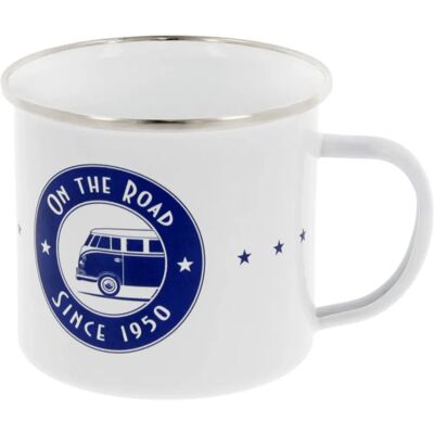 VW Collection Emaille Tasse "ON THE ROAD" - 500ml - Edelstahlrand - Kaffeetasse VW Collection Emaille Tasse "ON THE ROAD" - 500ml - Edelstahlrand - Kaffeetasse