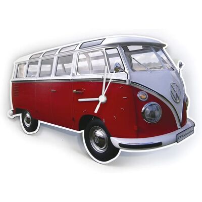 Volkswagen T1 Bulli Wandklok - Rood - Gemaakt in Duitsland Volkswagen T1 Bulli Wandklok - Rood - Gemaakt in Duitsland