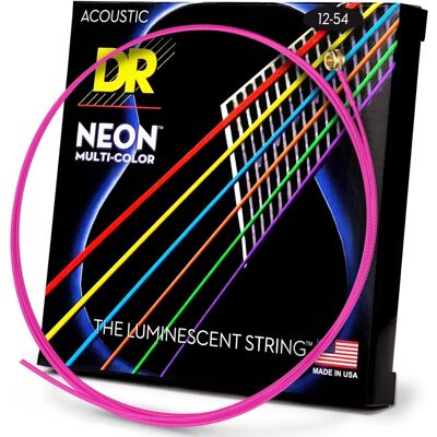 Cuerdas de Guitarra Neon Multicolor DR MCA-12 - Acústica Cuerdas de Guitarra Neon Multicolor DR MCA-12 - Acústica