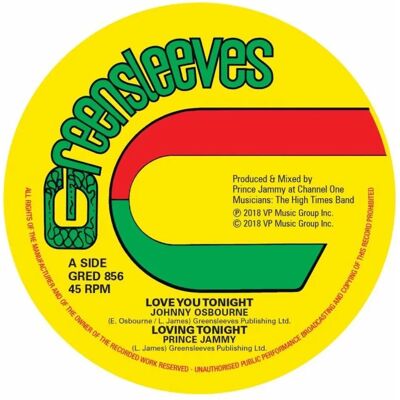 Johnny Osbourne Love You Tonight - Vinyl Single Johnny Osbourne Love You Tonight - Vinyl Single