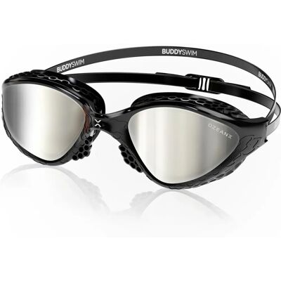 Buddyswim OzeanX Mirror Black Silver Unisex Swim Goggles - Swimming Goggles Buddyswim OzeanX Mirror Black Silver Unisex Swim Goggles - Swimming Goggles