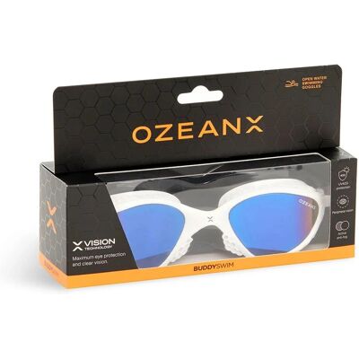 Buddyswim OzeanX Mirror White / Silver Unisex Swimming Goggles - Swimming goggles Buddyswim OzeanX Mirror White / Silver Unisex Swimming Goggles - Swimming goggles