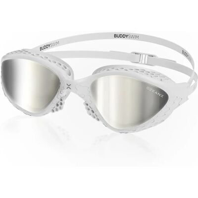 Buddyswim OzeanX Mirror White / Silver Unisex Swimming Goggles - Swimming goggles Buddyswim OzeanX Mirror White / Silver Unisex Swimming Goggles - Swimming goggles