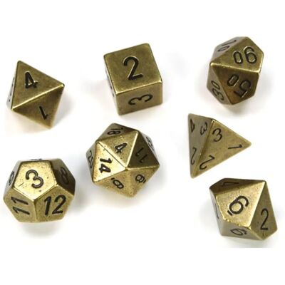 Chessex - Solid Metal Old Brass - Altmessing - Metall - Dice Chessex - Solid Metal Old Brass - Altmessing - Metall - Dice