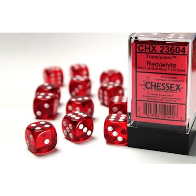 Ensemble de Dés Chessex 23604 - Rouge/Blanc - 12 pièces - Publicité Ensemble de Dés Chessex 23604 - Rouge/Blanc - 12 pièces - Publicité