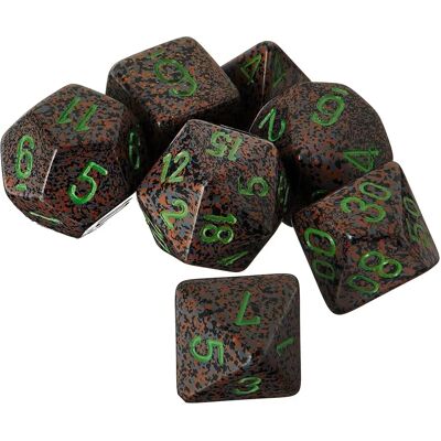Chessex Terre Ensemble de Dés à Bords Tranchants - D7 - Publicité Chessex Terre Ensemble de Dés à Bords Tranchants - D7 - Publicité