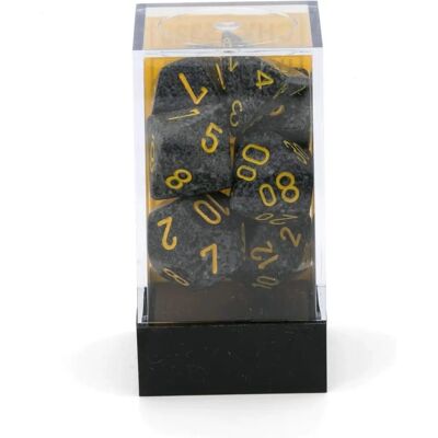 Ensemble de 7 Dés Polyédriques Urban Camo de Chessex - Publicité Ensemble de 7 Dés Polyédriques Urban Camo de Chessex - Publicité