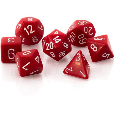 Set de Dés Tranchants Rouges/Blancs de Chessex - Set de Dés - Set de Dés - Publicité Set de Dés Tranchants Rouges/Blancs de Chessex - Set de Dés - Set de Dés - Publicité