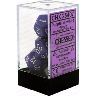 Chessex Lila/Fehér D7 Kockákészlet - Játékdobókockák, Polyhedronok Chessex Lila/Fehér D7 Kockákészlet - Játékdobókockák, Polyhedronok