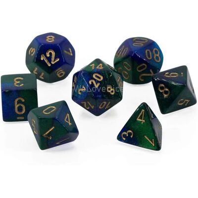 Chessex Blau-Grünes Poly-Dice-Set - Scharfe Kanten, 7 Stück Chessex Blau-Grünes Poly-Dice-Set - Scharfe Kanten, 7 Stück