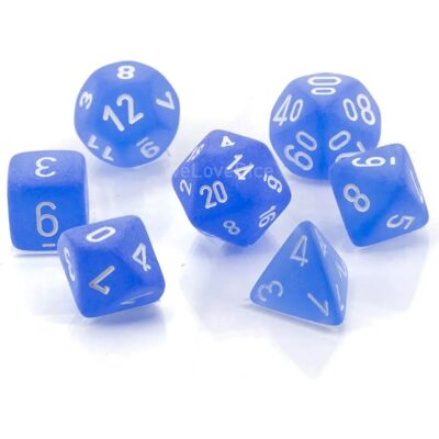Chessex Jeu de Dés D7 Bleu/Blanc - Jeu de Dés - Publicité Chessex Jeu de Dés D7 Bleu/Blanc - Jeu de Dés - Publicité