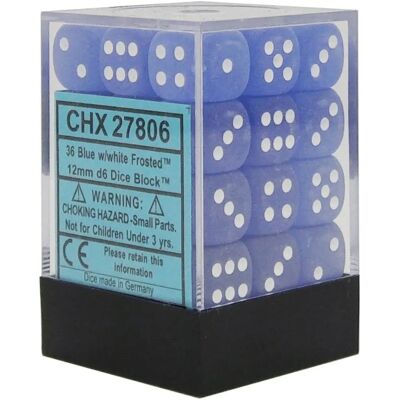 Chessex Blau/Weiß Frosted 12mm Würfel - 36 Stück Chessex Blau/Weiß Frosted 12mm Würfel - 36 Stück