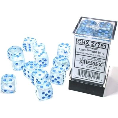 Bloc de Dés Lumineux Borealis Chessex Bleu Clair - Accessoire de jeu - Publicité Bloc de Dés Lumineux Borealis Chessex Bleu Clair - Accessoire de jeu - Publicité