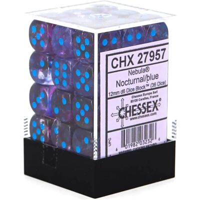 Chessex Nebula 12mm D6 Leuchtender Würfelblock - Hexahedron - 36 Stück Chessex Nebula 12mm D6 Leuchtender Würfelblock - Hexahedron - 36 Stück