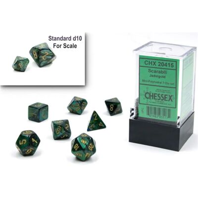 Set de Dés Mini Scarab Jade et Or - Set de Dés - Publicité Set de Dés Mini Scarab Jade et Or - Set de Dés - Publicité