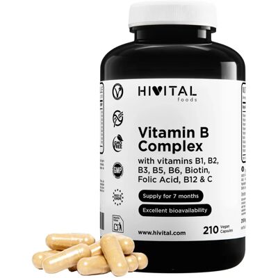 Hivital Complejo de Vitaminas B - 210 cápsulas veganas para 7 meses Hivital Complejo de Vitaminas B - 210 cápsulas veganas para 7 meses