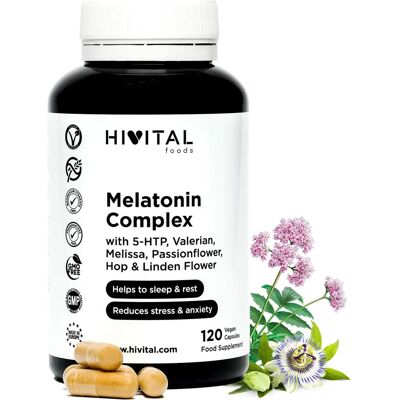 Complejo de Melatonina Hivital - 120 Cápsulas Veganas Complejo de Melatonina Hivital - 120 Cápsulas Veganas