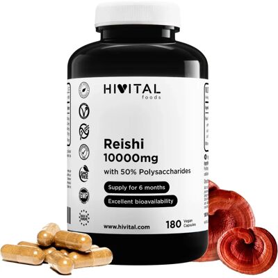 Hivital Reishi 10000 mg - Fornitura vegana di 6 mesi Hivital Reishi 10000 mg - Fornitura vegana di 6 mesi