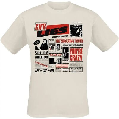Guns N' Roses Lies T-Shirt - Manches Courtes - Naturel - Homme - Coupe Standard - Publicité Guns N' Roses Lies T-Shirt - Manches Courtes - Naturel - Homme - Coupe Standard - Publicité