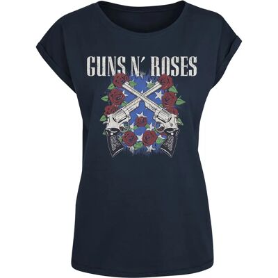 Guns N' Roses Pistolenkranz T-Shirt - Kurze Ärmel - Marineblau Guns N' Roses Pistolenkranz T-Shirt - Kurze Ärmel - Marineblau