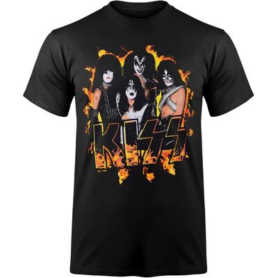 Koszulka z Logo Kiss Fire z Krótkim Rękawem - Czarna - Mężczyźni Koszulka z Logo Kiss Fire z Krótkim Rękawem - Czarna - Mężczyźni