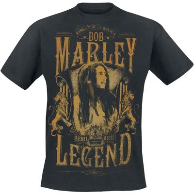 Bob Marley Rebel Legend - Kurzes T-Shirt - Schwarz - Herren Bob Marley Rebel Legend - Kurzes T-Shirt - Schwarz - Herren