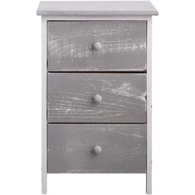 Mesita de Noche Rebecca - Estilo Shabby Chic, Acabado Antiguo, Madera - 56x35x30 Mesita de Noche Rebecca - Estilo Shabby Chic, Acabado Antiguo, Madera - 56x35x30