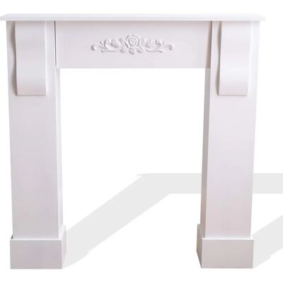 Cornice Camino Bianca con Decorazione Floreale Rebecca - Cornice per camino Cornice Camino Bianca con Decorazione Floreale Rebecca - Cornice per camino