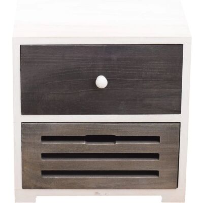 Rebecca Nachttisch - Vintage Holz Nachttisch mit 2 Schubladen Rebecca Nachttisch - Vintage Holz Nachttisch mit 2 Schubladen