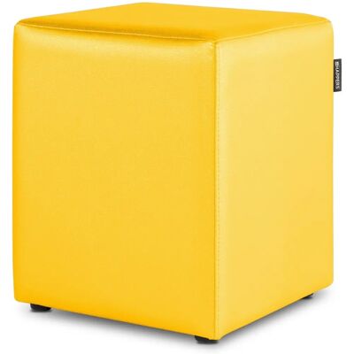 Happers - Pouf en similpelle jaune - 1 unité - Publicité Happers - Pouf en similpelle jaune - 1 unité - Publicité