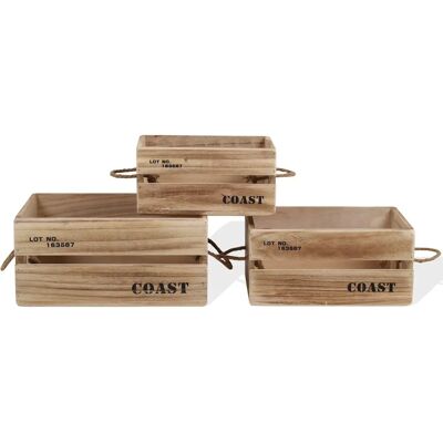 Conjunto de Muebles Rebecca 3 Cajas - Contenedores de Madera Madera Clara Conjunto de Muebles Rebecca 3 Cajas - Contenedores de Madera Madera Clara