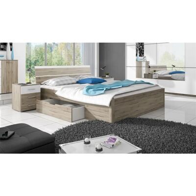 Fun Möbel - ALVAR - 160x200 - Sanremo Eiche-Weiß - Bett Fun Möbel - ALVAR - 160x200 - Sanremo Eiche-Weiß - Bett