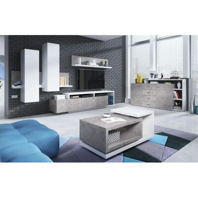 Fun Moebel - BENDY - Weiß - Betonoptik - Wall unit Fun Moebel - BENDY - Weiß - Betonoptik - Wall unit