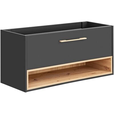 Fun Moebel - BURBON - Graphit matt - 120 cm - Melaminbeschichtete Platten - Waschbeckenunterschrank Fun Moebel - BURBON - Graphit matt - 120 cm - Melaminbeschichtete Platten - Waschbeckenunterschrank