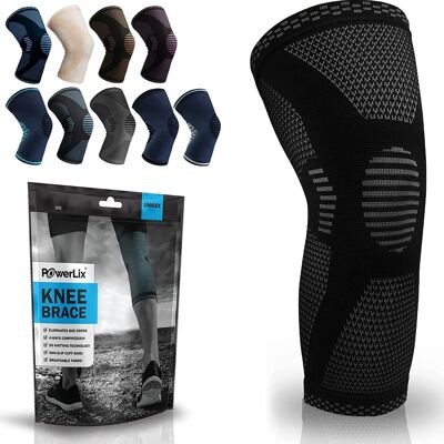 Genouillère Powerlix - Support de compression ergonomique à 4 voies - Noir - Publicité Genouillère Powerlix - Support de compression ergonomique à 4 voies - Noir - Publicité