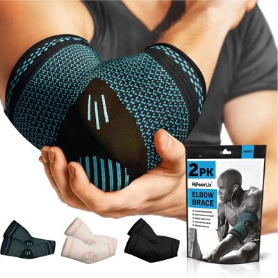 PowerLix - ElbowGuard - Bleu - 2-Pack - Protège-coude - Publicité PowerLix - ElbowGuard - Bleu - 2-Pack - Protège-coude - Publicité
