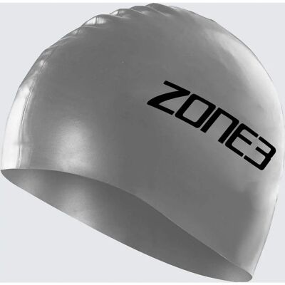 Zone3 Silicone Swim Cap - Silver Unisex Adult Zone3 Silicone Swim Cap - Silver Unisex Adult