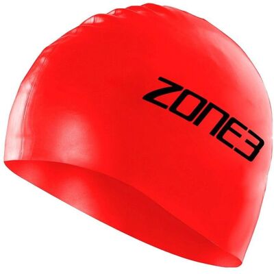 Zone3 Silicone Swim Cap - Red - Snug Fit - Swim Cap Zone3 Silicone Swim Cap - Red - Snug Fit - Swim Cap