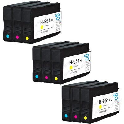 Go Inks HP951XL Cyan/Magenta/Yellow Printer Ink Cartridges - Printer Ink Cartridges Go Inks HP951XL Cyan/Magenta/Yellow Printer Ink Cartridges - Printer Ink Cartridges